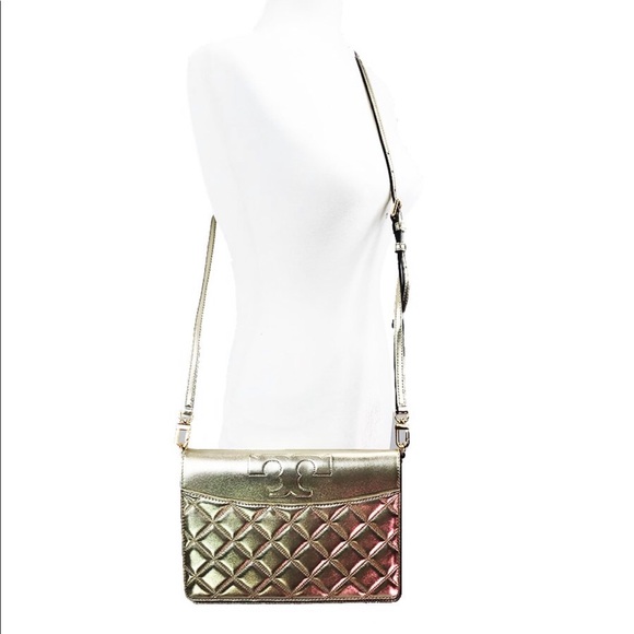 HOST PICK 🎉🎊Tory Burch Savannah Clutch in Gold new with tags. Rare! - Picture 5 of 10